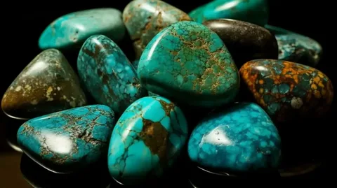 تصویر 1 از سنگ فیروزه اصل رنگ طبیعی و طول عمر طولانی